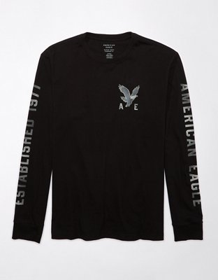AE Long-Sleeve Logo Graphic T-Shirt