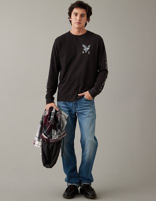 Men's Long-Sleeve Logo Graphic Tee, Men's Tops