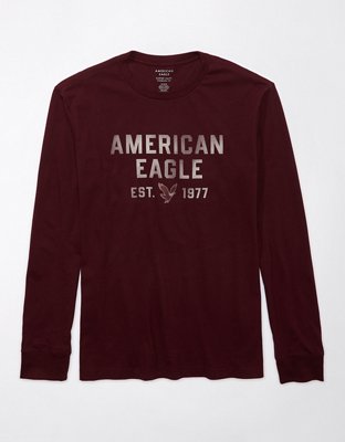 AE T-shirt Manga Larga Super Suave con Gráfico de Logotipo