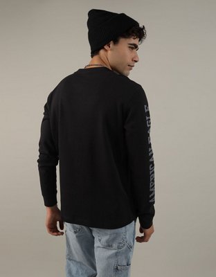 Мужские футболки American Eagle AE Long-Sleeve Logo Graphic Thermal T-Shirt — фото 2