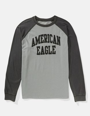Мужские футболки American Eagle AE Long-Sleeve Raglan Graphic Thermal T-Shirt — фото 3