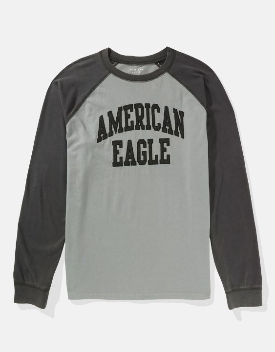AE Long-Sleeve Raglan Graphic Thermal T-Shirt