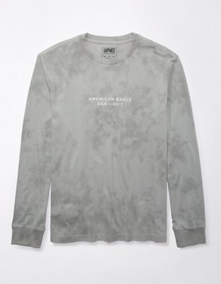 Мужские футболки American Eagle AE 24/7 Tie-Dye Graphic Long-Sleeve T-Shirt — фото 3