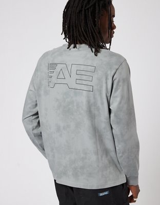 Мужские футболки American Eagle AE 24/7 Tie-Dye Graphic Long-Sleeve T-Shirt — фото 2