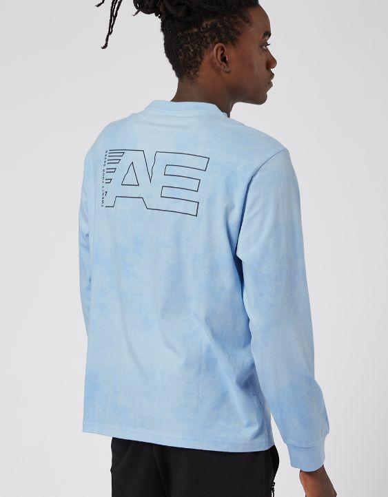 AE 24/7 Tie-Dye Graphic Long-Sleeve T-Shirt