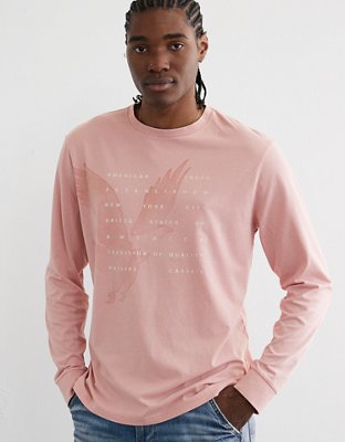 American eagle hot sale pink shirt