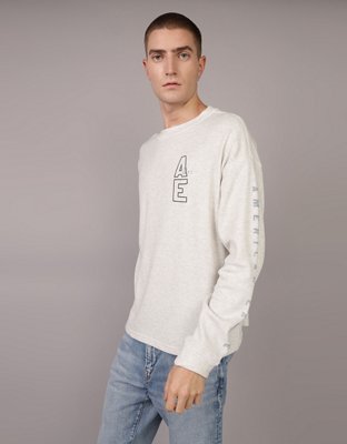 AE Long-Sleeve Oversized Elevated Graphic Thermal T-Shirt