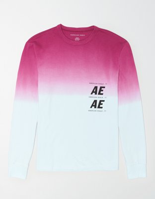 Ae Long Sleeve Dip Dye Graphic T Shirt