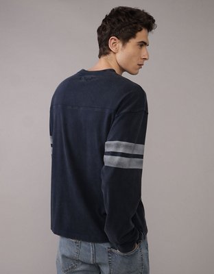 AE Long Sleeve Graphic Football T-Shirt | American Eagle