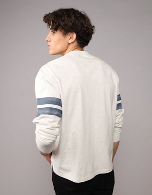 AE Long Sleeve Graphic Football T-Shirt | American Eagle