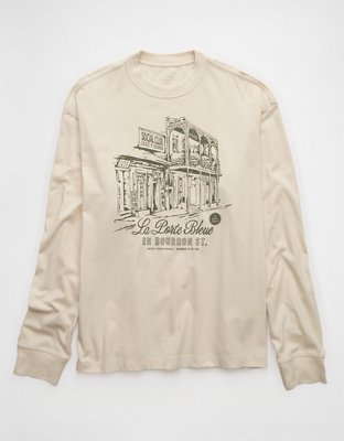 AE Boxy Long Sleeve Graphic T-Shirt | American Eagle