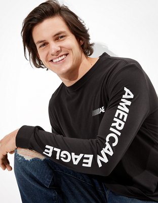 Мужские футболки American Eagle AE 24/7 Active Long-Sleeve Graphic T-Shirt — фото 2