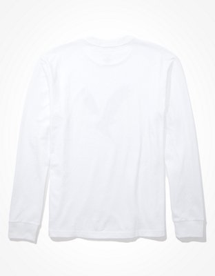 Мужские футболки American Eagle AE Long-Sleeve Logo Graphic T-Shirt — фото 5