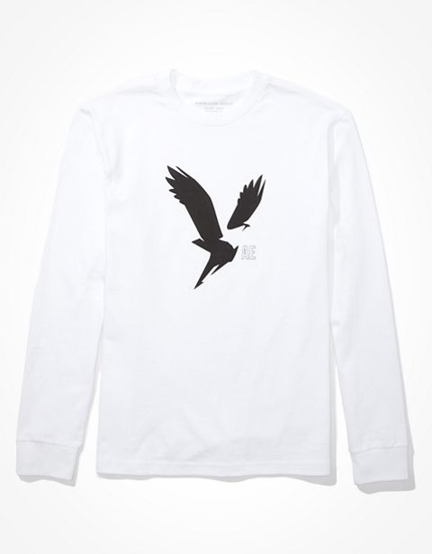 Мужские футболки American Eagle AE Long-Sleeve Logo Graphic T-Shirt