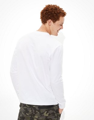Мужские футболки American Eagle AE Long-Sleeve Logo Graphic T-Shirt — фото 4