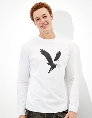 Мужские футболки American Eagle AE Long-Sleeve Logo Graphic T-Shirt — фото 3