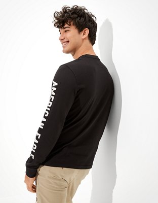 Мужские футболки American Eagle AE Super Soft Long-Sleeve Eagle Graphic T-Shirt — фото 2