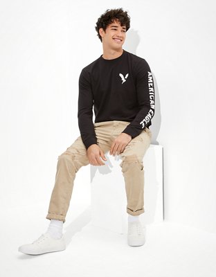 Мужские футболки American Eagle AE Super Soft Long-Sleeve Eagle Graphic T-Shirt — фото 4