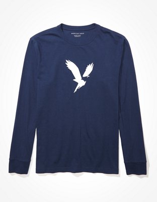 AE Super Soft Long-Sleeve Eagle Graphic T-Shirt