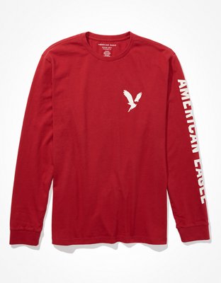 AE Super Soft Long-Sleeve Eagle Graphic T-Shirt