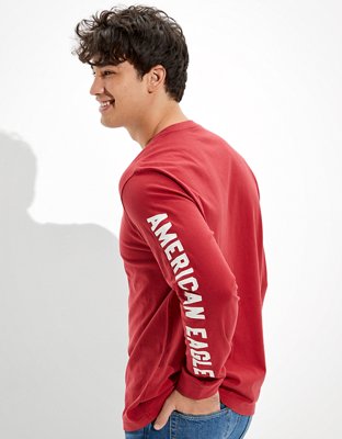 AE Super Soft Long-Sleeve Eagle Graphic T-Shirt