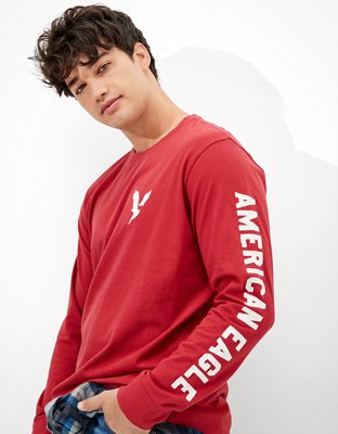 AE Super Soft Long-Sleeve Eagle Graphic T-Shirt