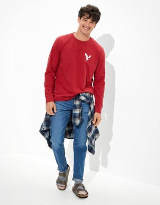 AE Super Soft Long-Sleeve Eagle Graphic T-Shirt