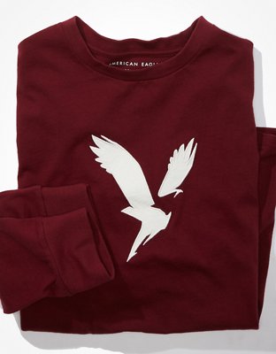 AE Super Soft Long-Sleeve Eagle Graphic T-Shirt