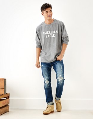 AE Super Soft Long-Sleeve Eagle Graphic T-Shirt