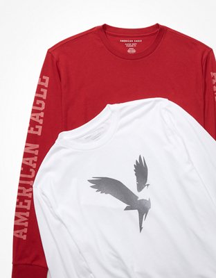 Мужские футболки American Eagle AE Super Soft Long-Sleeve Graphic T-Shirt 2-Pack — фото 2