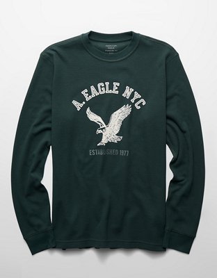 AE Standard Fit Long-Sleeve Graphic Thermal T-Shirt