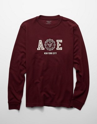 AE Standard Fit Long-Sleeve Graphic Thermal T-Shirt
