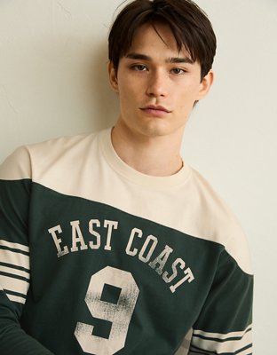 AE Relaxed Fit Long-Sleeve Varsity Graphic T-Shirt