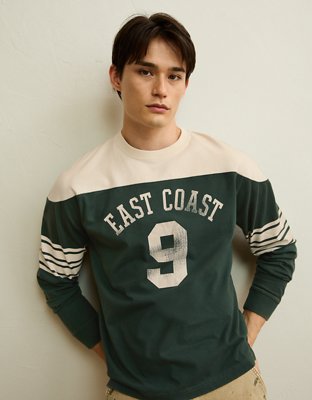 AE Relaxed Fit Long-Sleeve Varsity Graphic T-Shirt