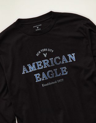 AE Standard Fit Long-Sleeve Logo Graphic T-Shirt