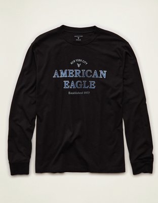 AE Standard Fit Long-Sleeve Logo Graphic T-Shirt