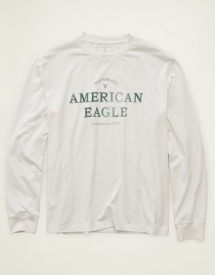 AE Standard Fit Long-Sleeve Logo Graphic T-Shirt