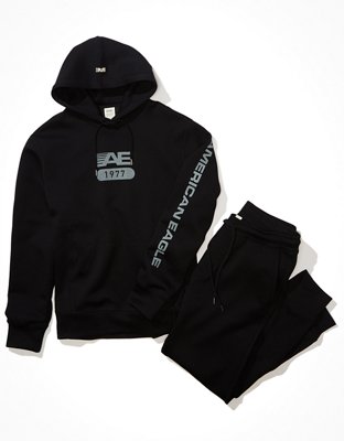 Ae Active 247 Jogger Hoodie Set Men's Black Xs