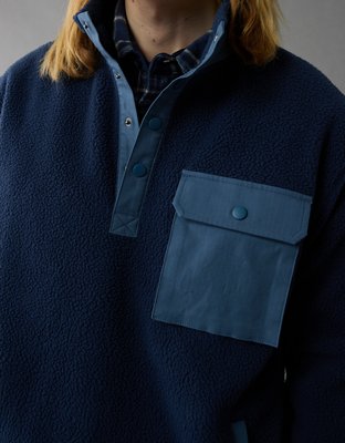 Мужские куртки American Eagle AE Quarter Snap Sherpa Jacket — фото 6