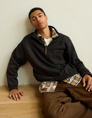 AE Knit Fleece Quarter-Zip Sweatshirt