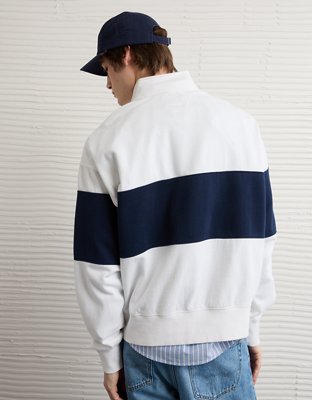 AE Colorblock Quarter-Zip Sweatshirt | American Eagle