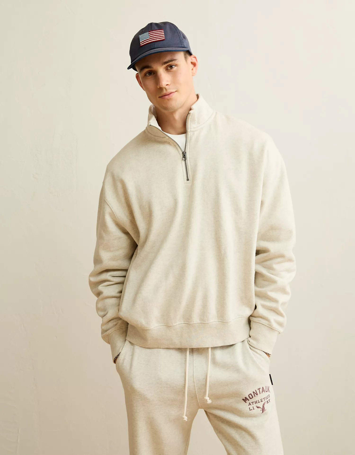 AE Laidback Luxe Quarter-Zip Sweatshirt