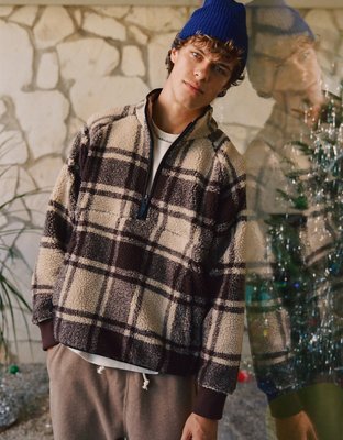 AE Sherpa Fleece Quarter-Zip Sweatshirt