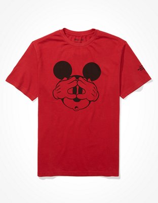 NEW Disney Shirt Adult Large Red Black Yellow Mickey Mouse & Co Parks Mens