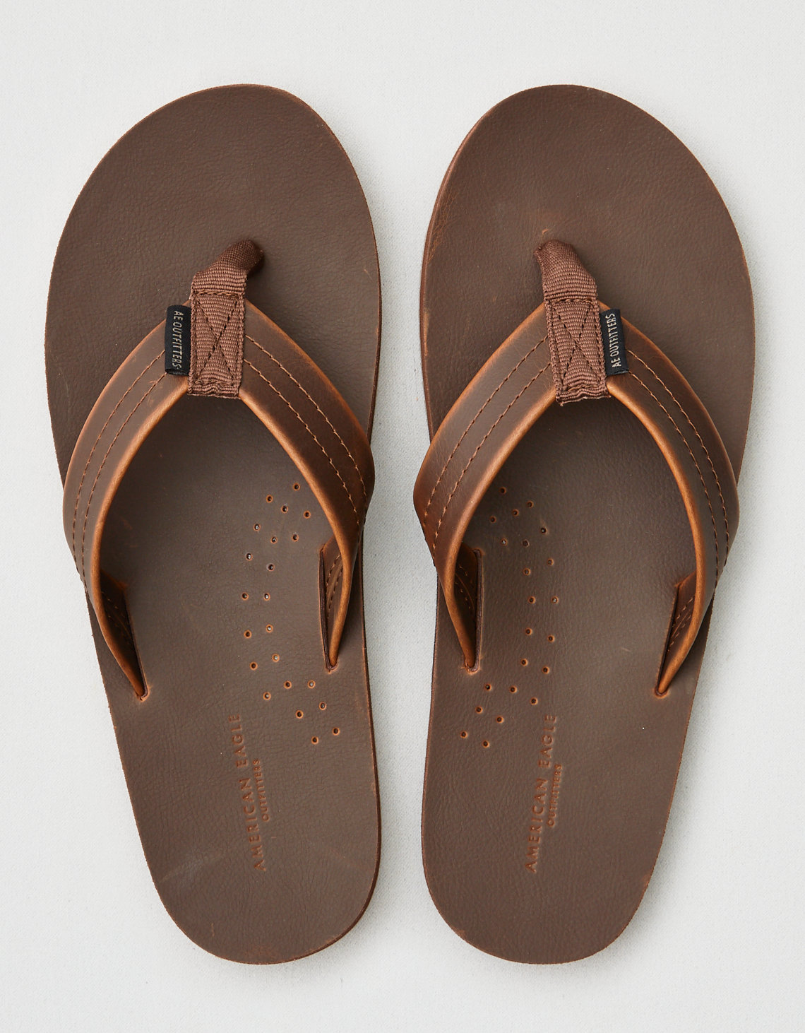 AEO Leather Flip Flop, Brown | American Eagle Outfitters
