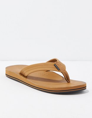 Mens leather shop flip flops