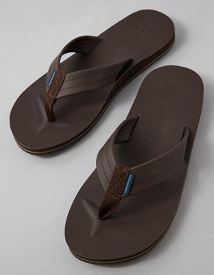 American eagle mens leather flip flops online