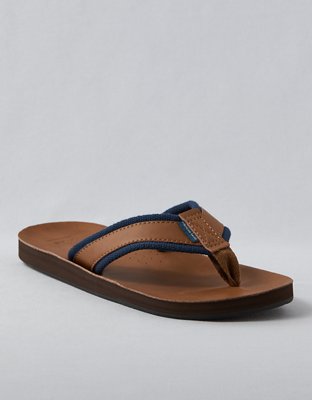 American eagle leather flip flops womens online