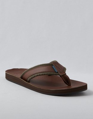 Mens leather flip clearance flops