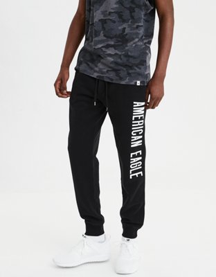 american eagle black jogger pants